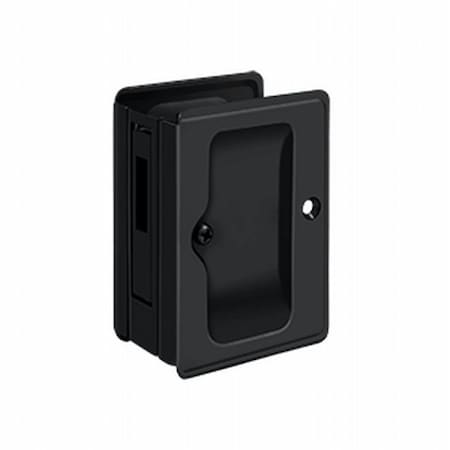 3.25 X 2.25 In. Heavy Duty Adjustable Sliding Door Receiver Pocket Lock, Black - Solid Brass